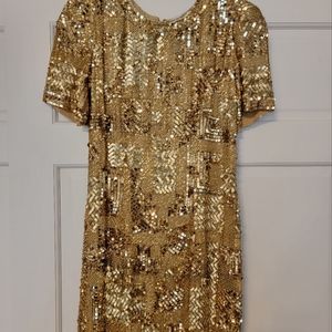 Vintage Women's Black Tie Gold Dress